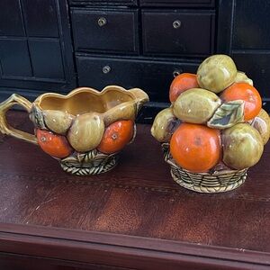 Fruit Basket Ceramic Decor Set